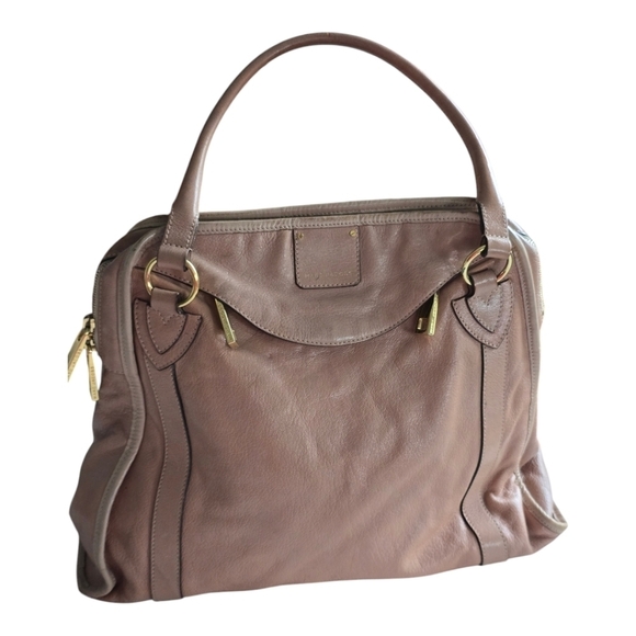 $1195 Marc Jacobs Leather Handbag Women Serengeti Wellington Brown Stone Large - Picture 3 of 16